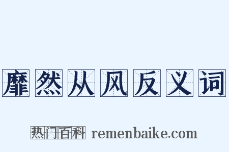 靡然从风反义词是什么意思的图片